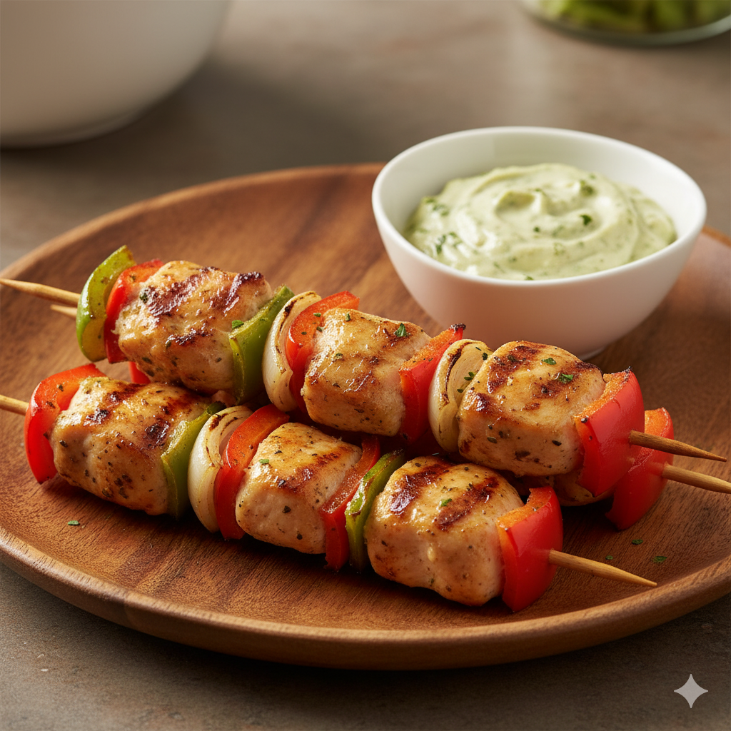 9. espetinho de frango e legumes