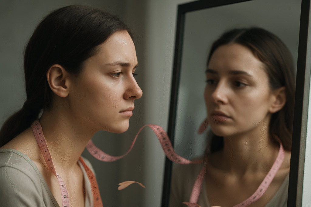 “a dor por trás da beleza”.